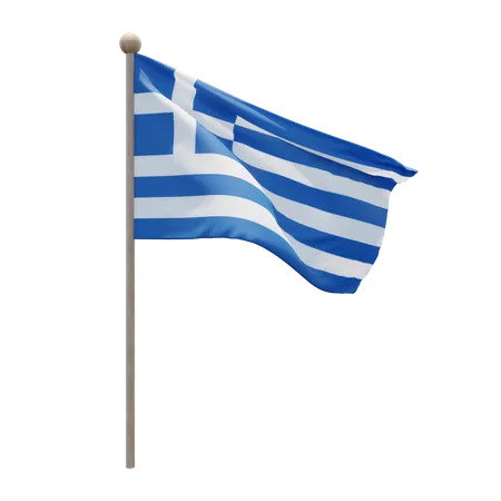 Asta de bandera de grecia  3D Flag