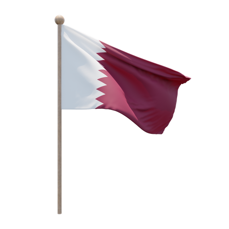 Asta de la bandera de qatar  3D Icon