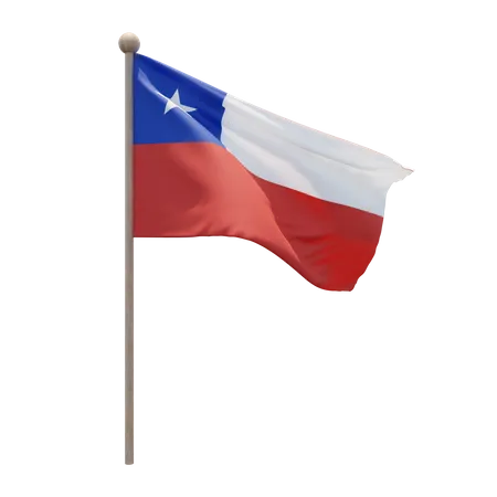 Asta de bandera de chile  3D Icon