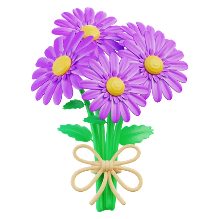 Aster Bouquet  3D Icon