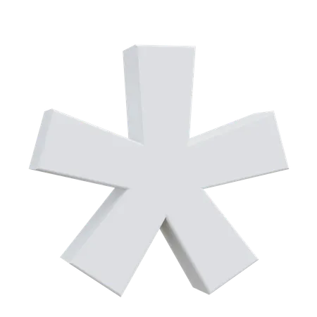 Signo de estrella asterisco  3D Icon