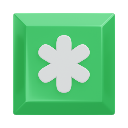 Asterisk Keyboard Key  3D Icon