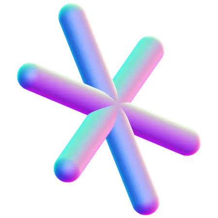 Asterisk Shape  3D Icon