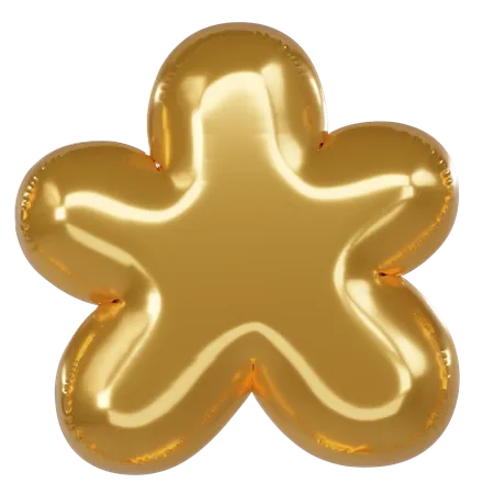Asterisk Symbol 3 D Illustration In Golden Balloon Style 3D Icon