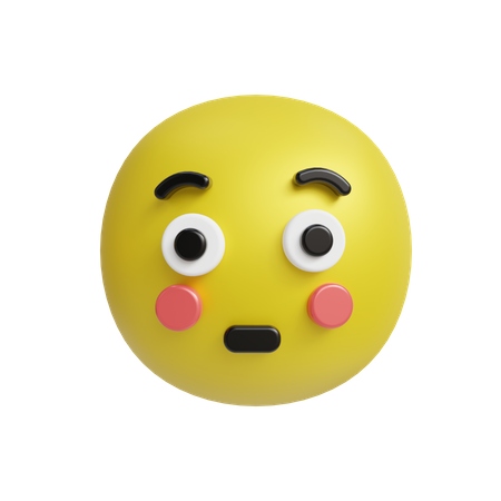 Astonished face emoji  3D Icon