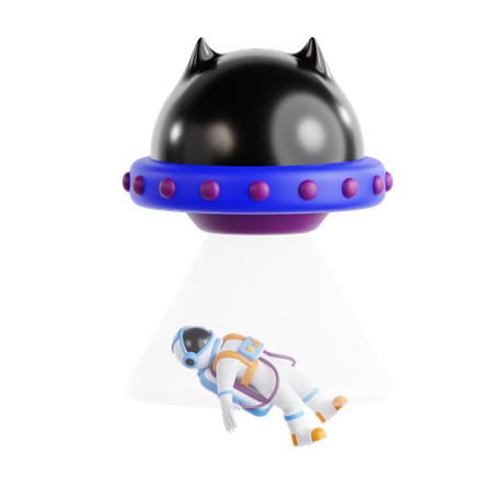 Astronaut And Ufo  3D Icon