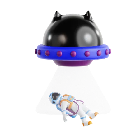 Astronaut And Ufo  3D Icon