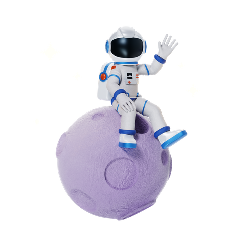 Astronaut auf dem Mond  3D Illustration