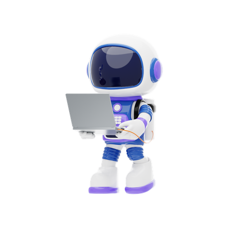 Astronaut Communicating With Mission Control  3D Illustration