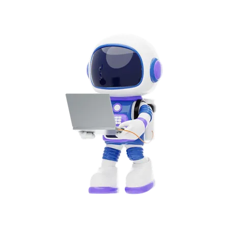 Astronaut Communicating With Mission Control  3D Illustration