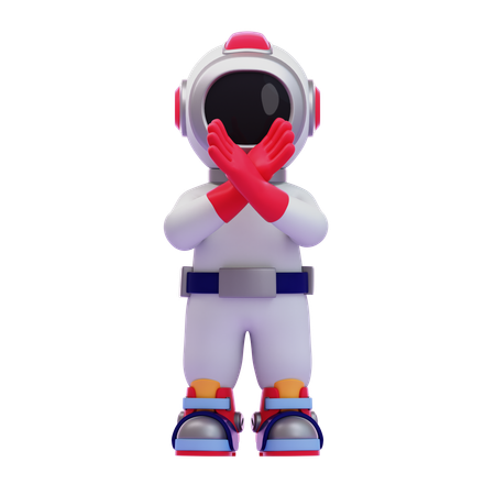 Astronaut Crossing Arms  3D Icon