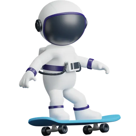 Astronaut fährt Skateboard  3D Icon