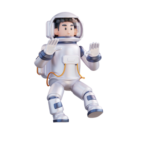 Astronaut floating in outer space  3D Illustration