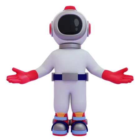 Astronaut Floating In Space  3D Illustration