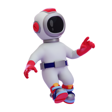 Astronaut Floating In Space  3D Illustration