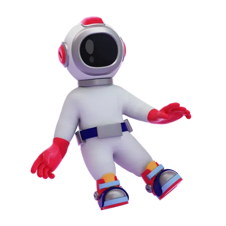 Astronaut Floating In Space  3D Illustration