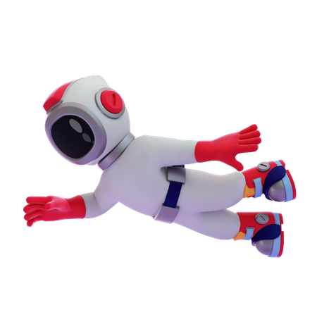 Astronaut Floating In Space  3D Illustration