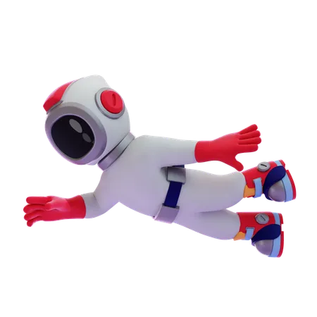 Astronaut Floating In Space  3D Illustration