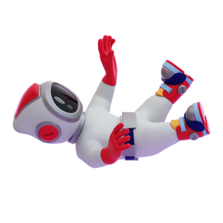 Astronaut Floating In Space  3D Illustration