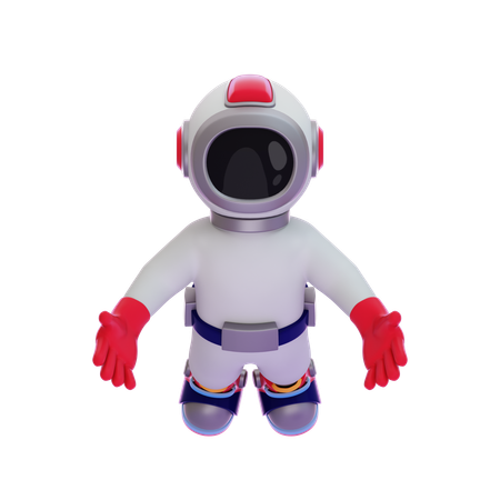 Astronaut Floating In Space  3D Illustration