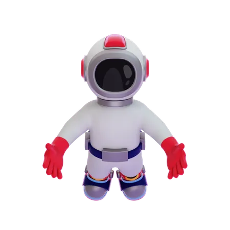 Astronaut Floating In Space  3D Illustration