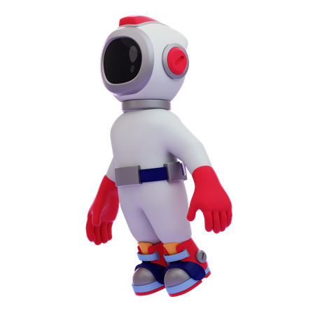 Astronaut Floating In Space  3D Illustration