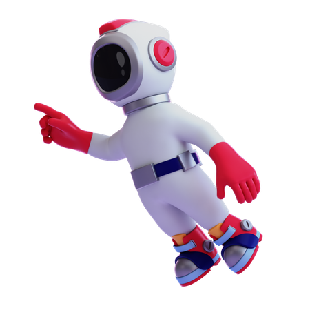 Astronaut Floating In Space  3D Illustration