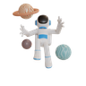 astronaut floating 3d logos