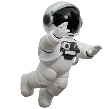 Astronaut Floating Space  3D Illustration