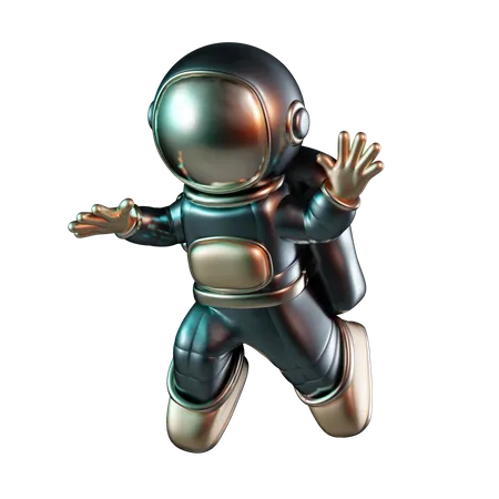 Astronaut Floating Towards  3D Icon