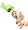 Astronaut Floating With Alien