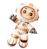 Astronaut Floating With Greeting Gesture