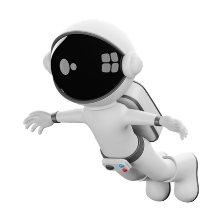 Astronaut Flying  3D Illustration