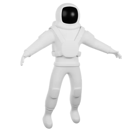 Astronaut Flying  3D Illustration