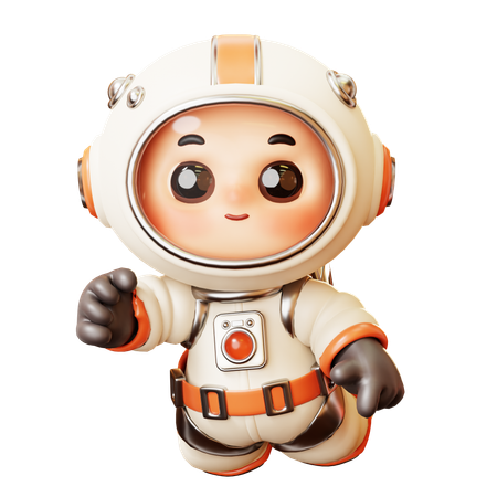 Astronaut Flying In Space  3D Illustration