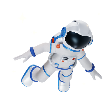 Astronaut flying in space  3D Icon