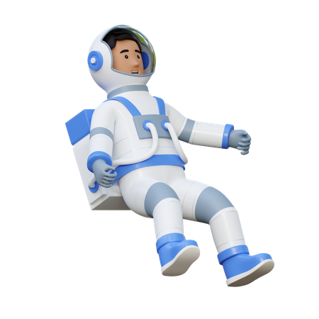 Astronaut Flying In Space  3D Illustration