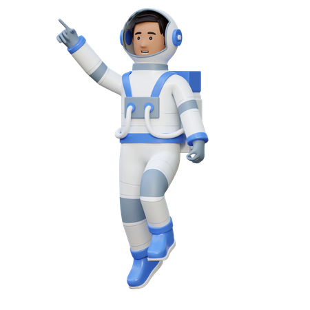 Astronaut Flying In Space  3D Illustration