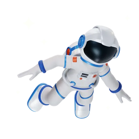 Astronaut flying in space  3D Illustration