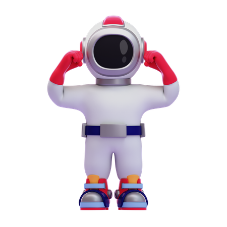 Astronautenpose mit doppeltem Bizeps vorne  3D Icon