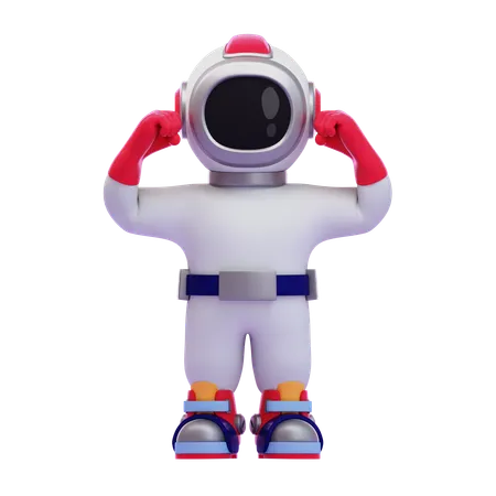 Astronautenpose mit doppeltem Bizeps vorne  3D Icon