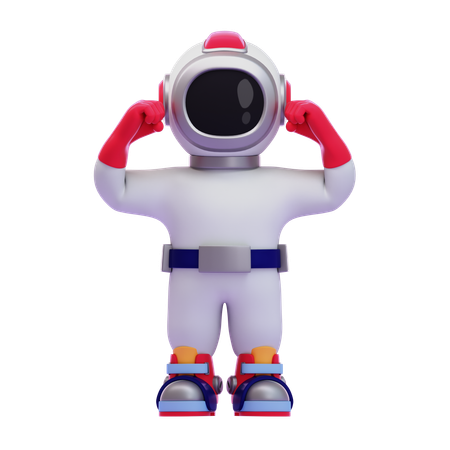 Astronaut Front Double Biceps Pose  3D Icon