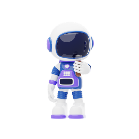 Astronaut führt Experiment durch  3D Illustration