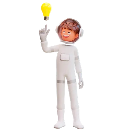 Astronaut Get An Idea  3D Illustration