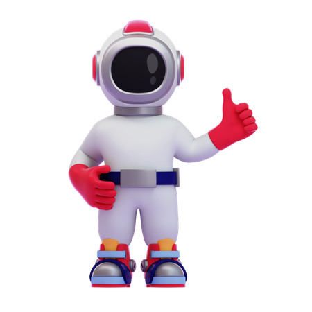 Astronaut zeigt Daumen hoch  3D Icon