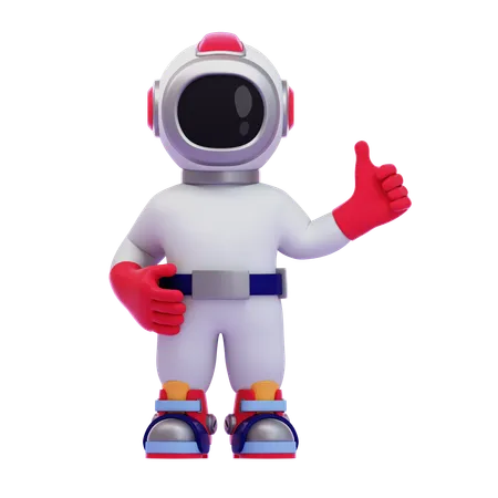 Astronaut zeigt Daumen hoch  3D Icon