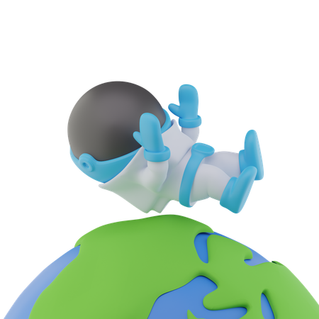 Astronaut Globe  3D Icon
