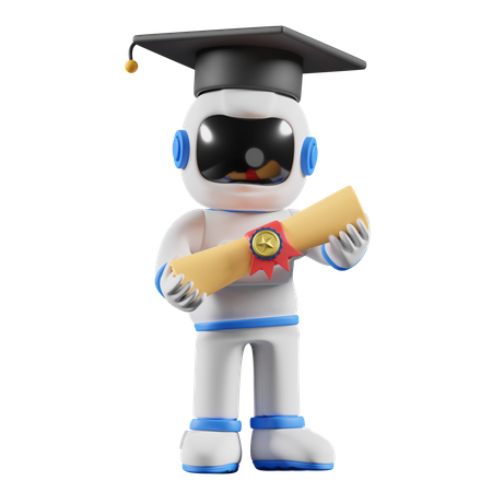 Astronaut got graduated  3D Illustration