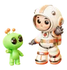 Astronaut Greeting Alien