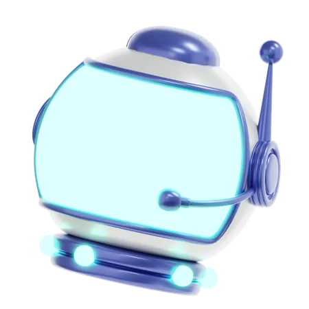 3 D Rendering Astronaut Helmet With A Blue Light On Its Head 3D Icon
